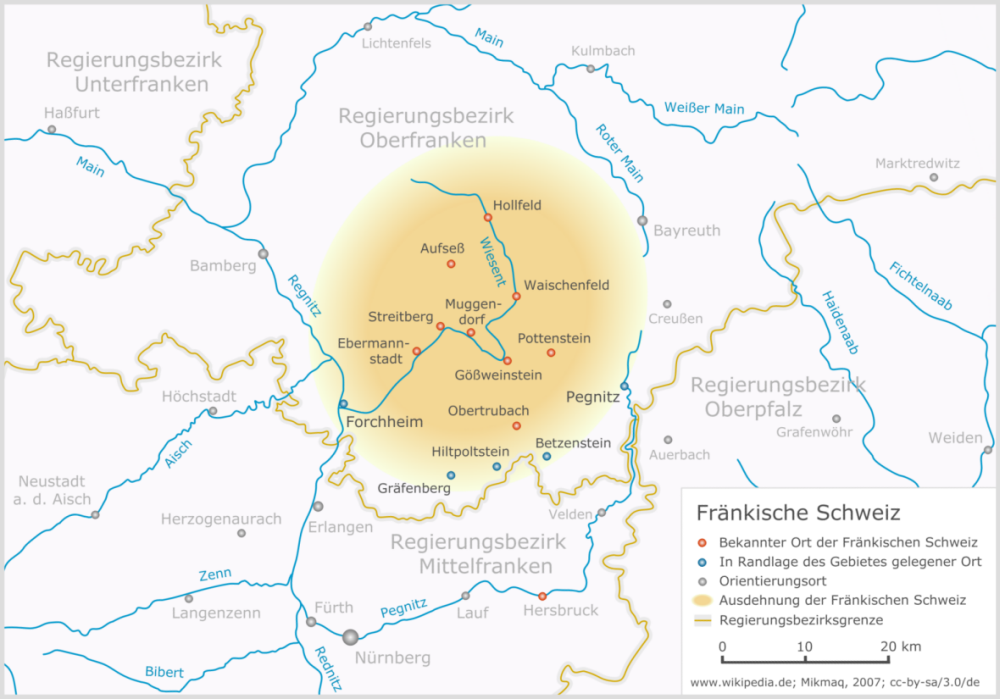 Map of  Franconian switzerland